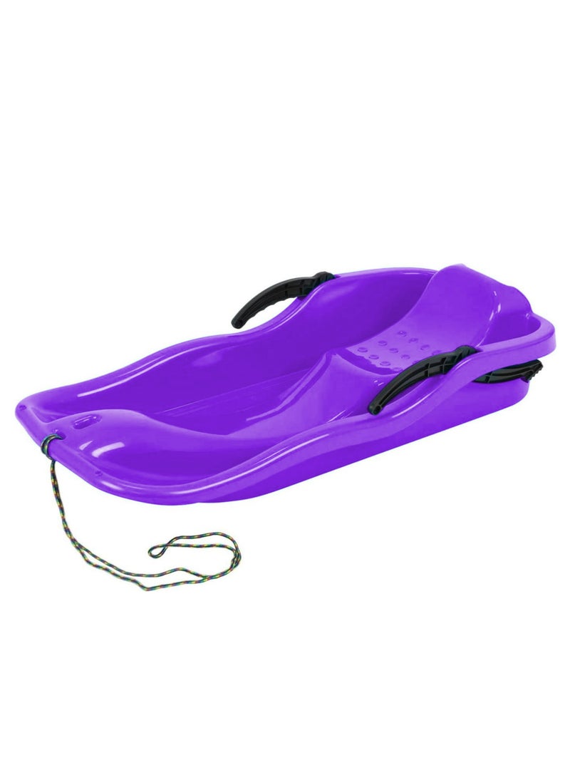 Outdoor Sports Plastic Skiing Boards Sled Luge Snow Grass Sand Board Ski And Snowboard With Rope-Purple