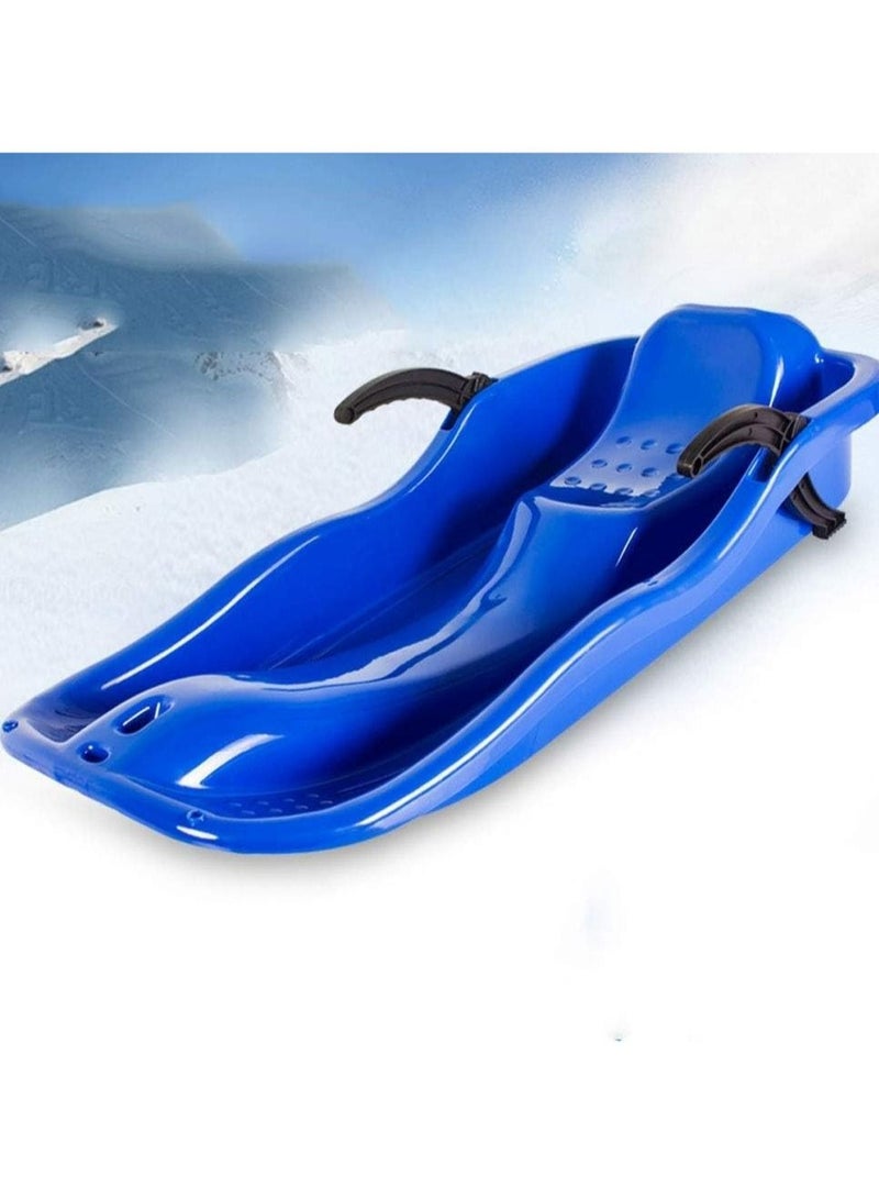 Outdoor Sports Plastic Skiing Boards Sled Luge Snow Grass Sand Board Ski And Snowboard With Rope,Blue