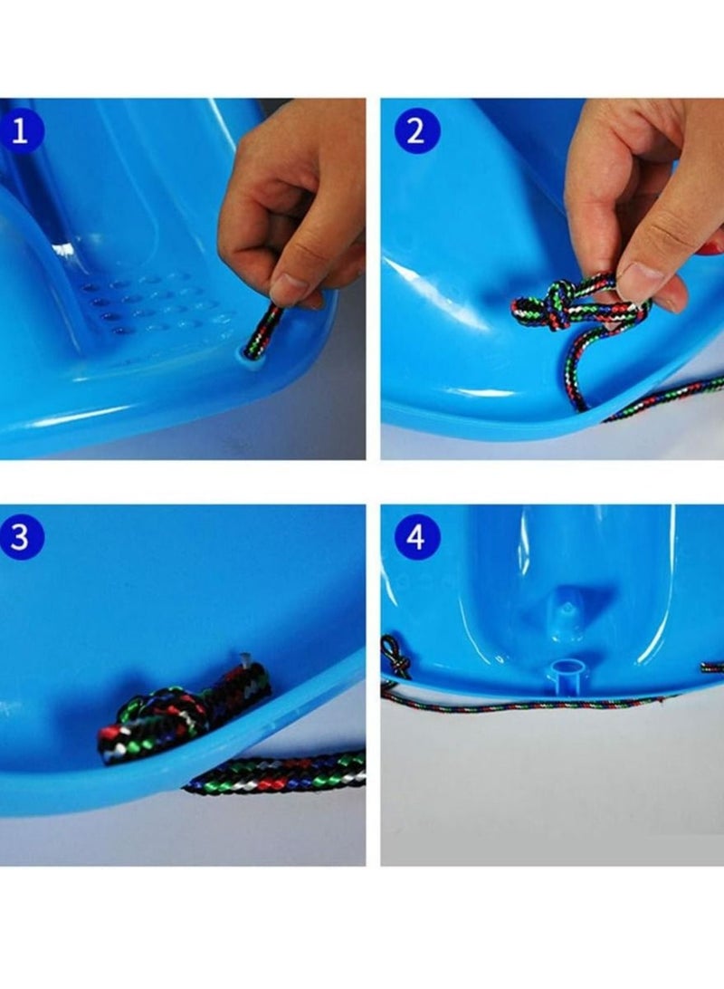 Outdoor Sports Plastic Skiing Boards Sled Luge Snow Grass Sand Board Ski And Snowboard With Rope,Blue