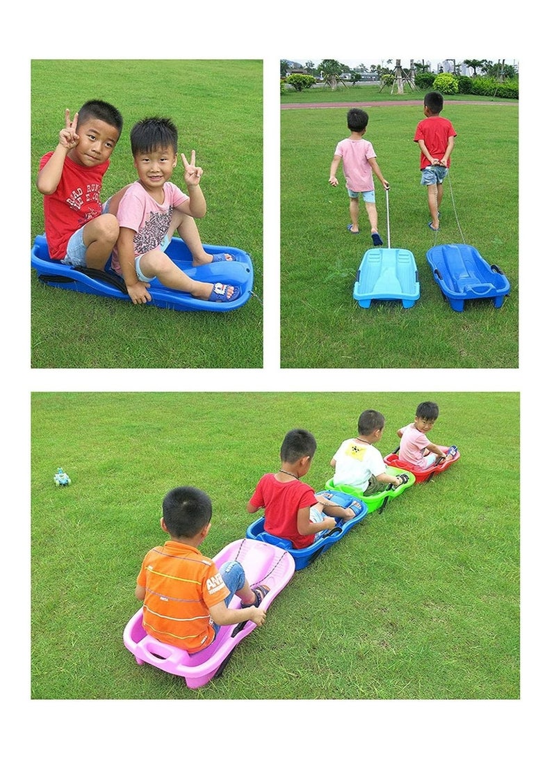 Outdoor Sports Plastic Skiing Boards Sled Luge Snow Grass Sand Board Ski And Snowboard With Rope,Blue