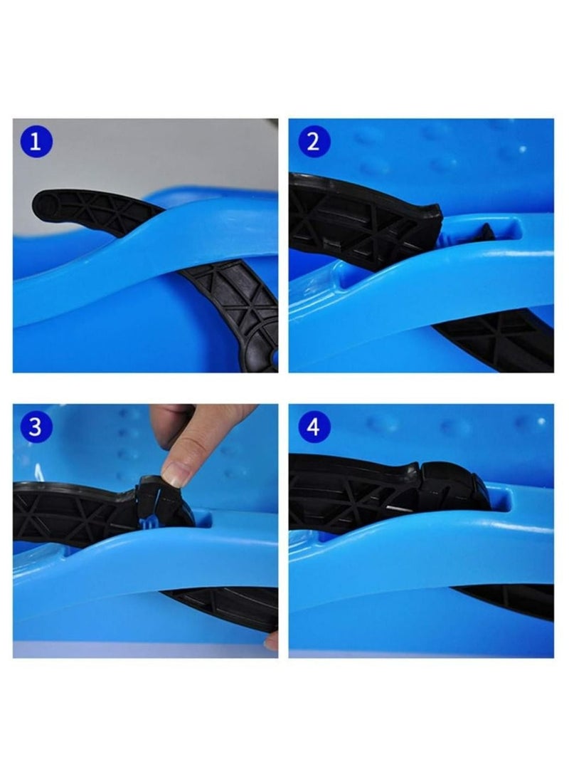 Outdoor Sports Plastic Skiing Boards Sled Luge Snow Grass Sand Board Ski And Snowboard With Rope,Blue