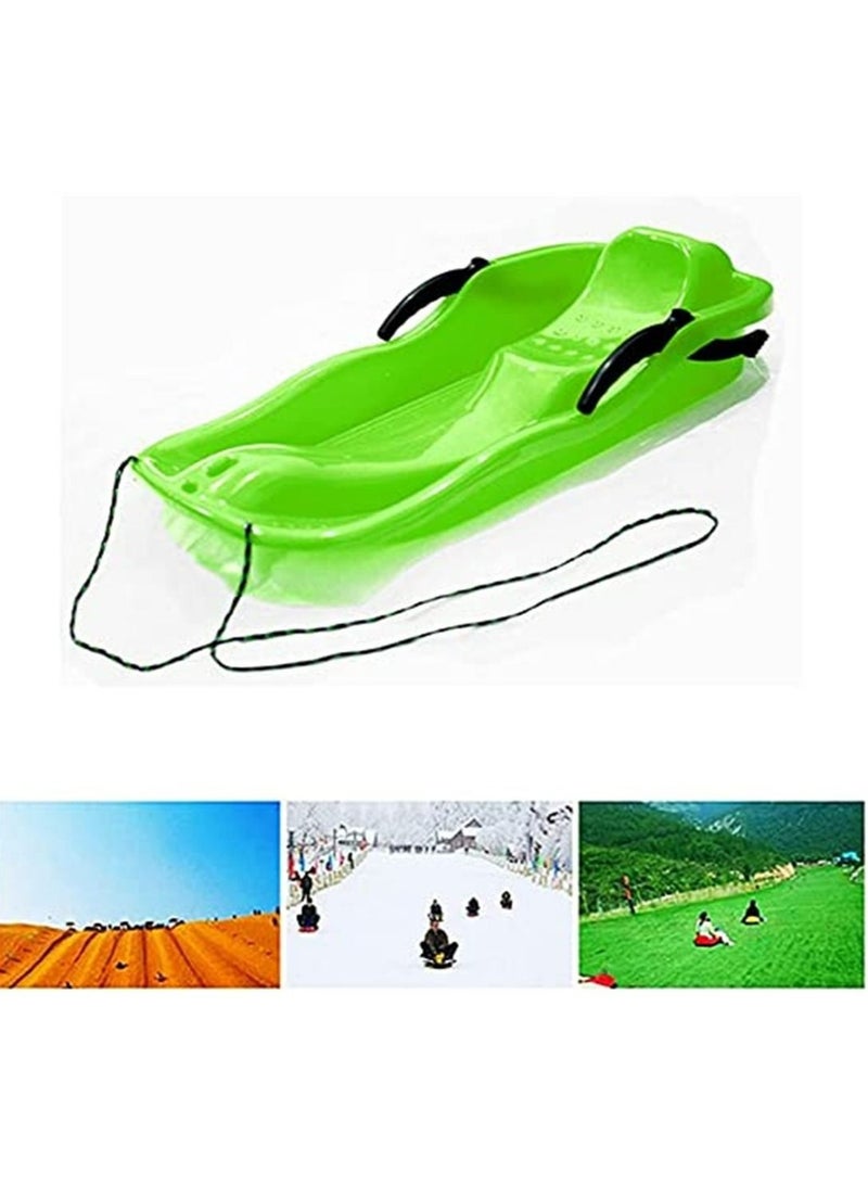 Outdoor Sports Plastic Skiing Boards Sled Luge Snow Grass Sand Board Ski And Snowboard With Rope-Green