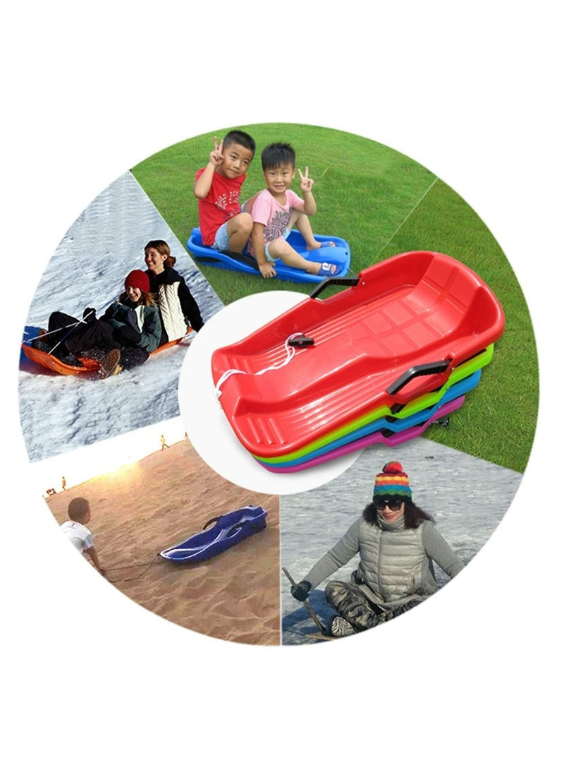 Outdoor Sports Plastic Skiing Boards Sled Luge Snow Grass Sand Board Ski And Snowboard With Rope-Green