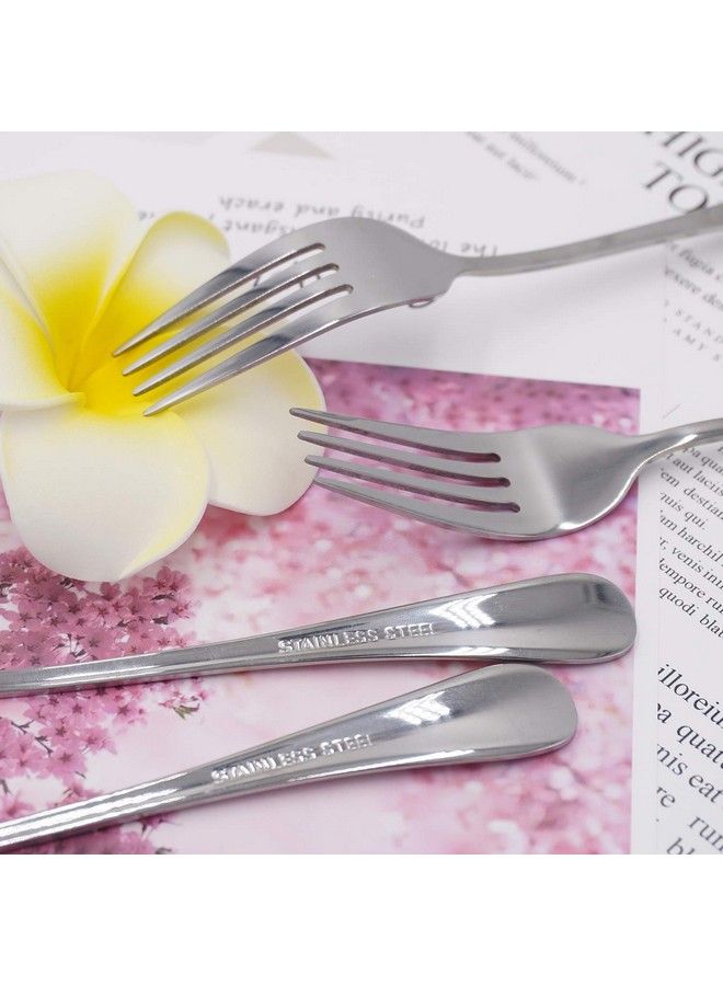 4Piece 18.5Cm/7.28Inch Stainless Steel Dinner Forks Salad Forks Dessert Forks For Home Restaurant Office School And More