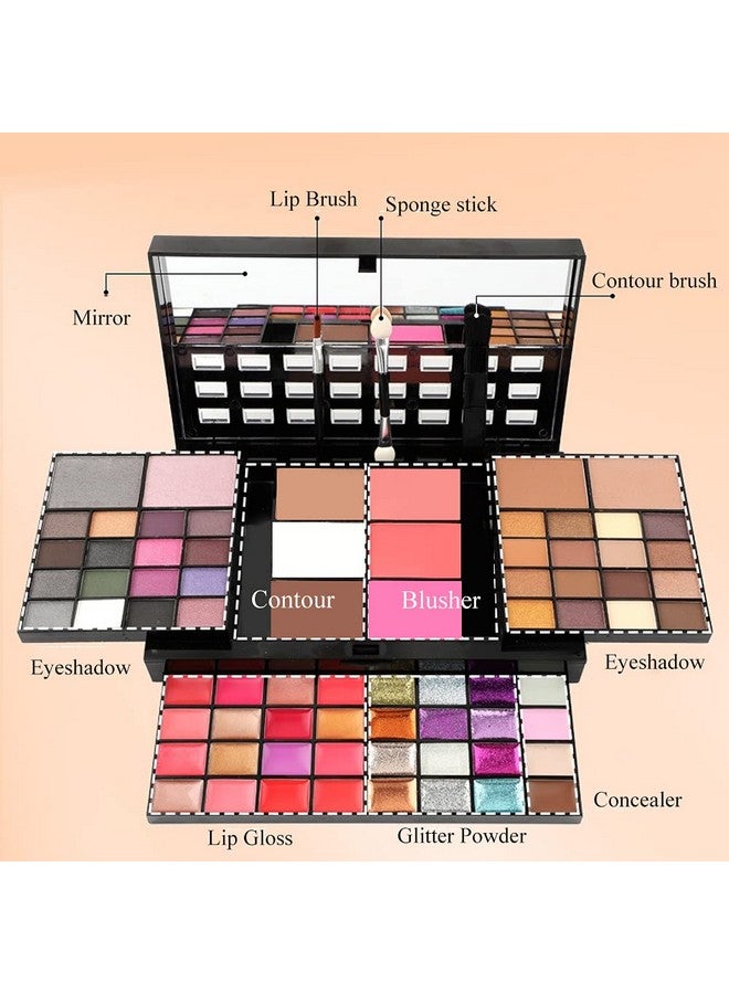 Makeup Kit For Women Full Kit Including 36 Eyeshadow Makeup,16 Lip Gloss,12 Glitter Cream, 4 Concealer, 3 Blusher,1 Bronzer, 2 Highlight And Contour All In One Makeup Kit 74 Colors