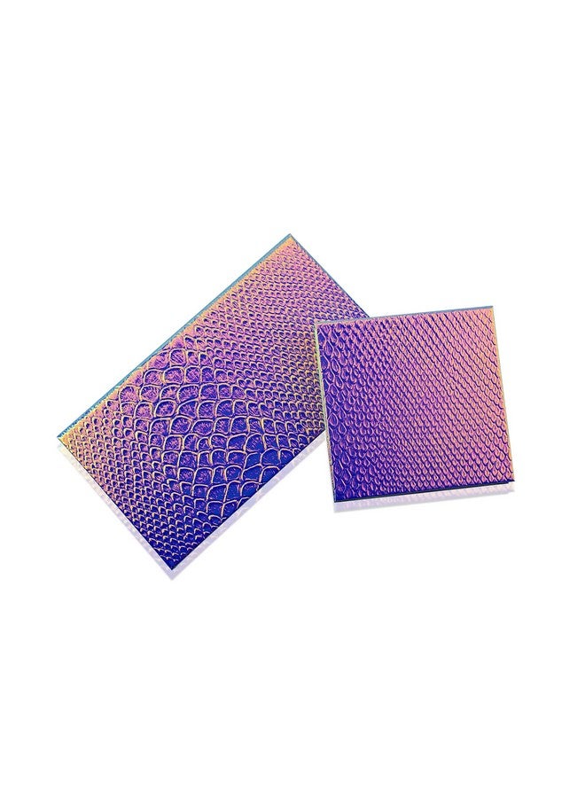 Leopard Empty Makeup Magnetic Palette With Spatula And Metal Stickers 2Pcs Palettes Set 18 Colors And 9 Colors Empty Magnetic Makeup Palette (Fish Scales)
