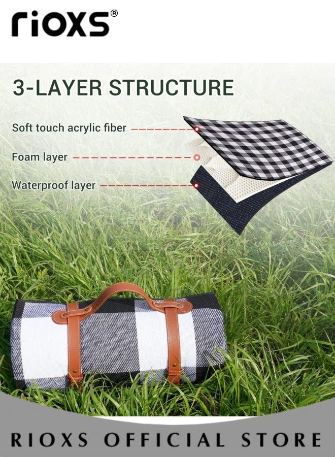 Foldable Picnic Blanket Waterproof Beach Picnic Blanket Outdoor Portable Picnic Mats for Camping Family Park Garden with Disposable Picnic Mats