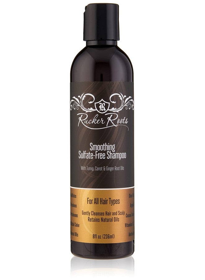 Smoothing Sulfate Free Shampoo ;Ginger Turnip Carrot Root Oils; For All Hair Types; Gentle Cleanser; Shea Butter; Argan Oil; Cocoa Seed Butter; Vitamin A C K B; Antioxidants
