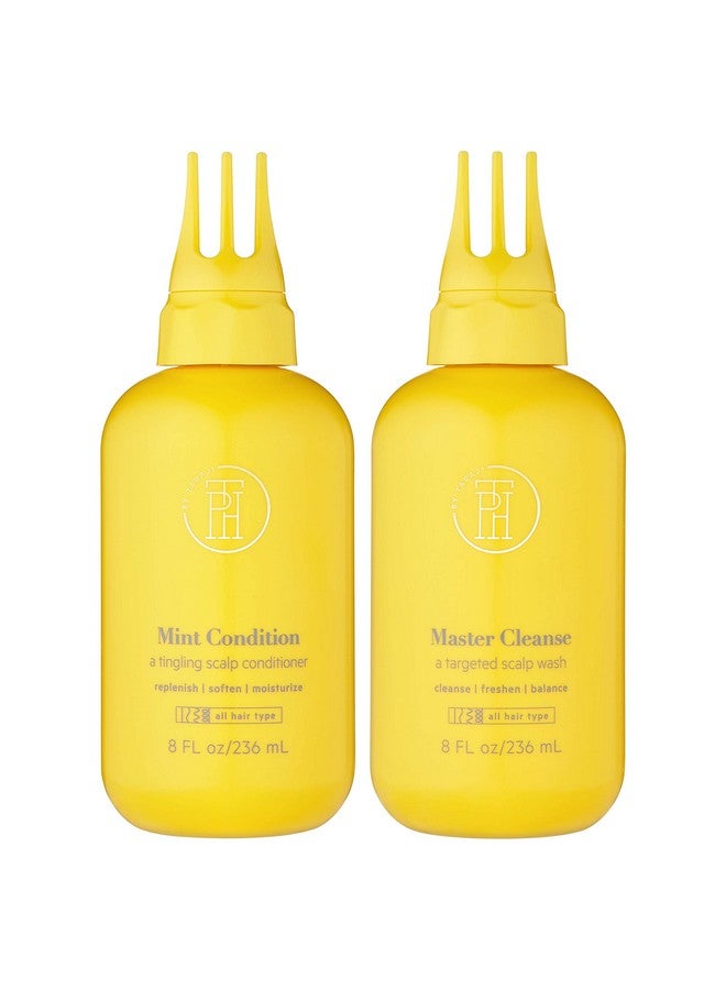 Ph By Taraji Scalp Care Bundle ; Master Cleanse Scalp Treatment Wash Hair Rinse For Buildup & Mint Condition Tingling Moisturizing Scalp Leavein Conditioner For Dry Hair ; Sulfate Free
