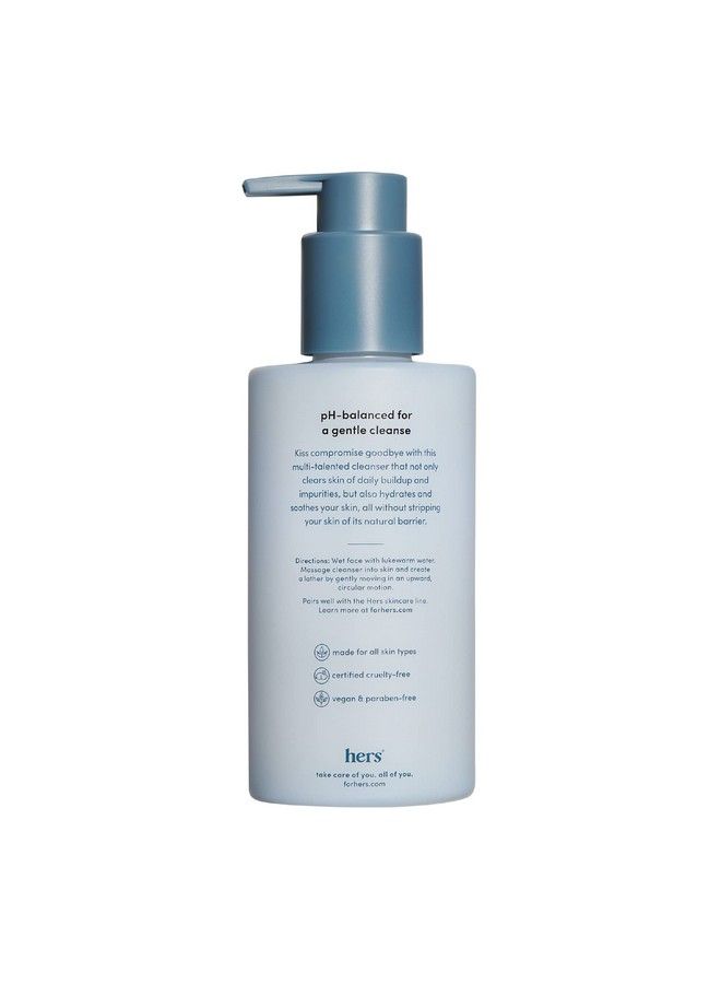 Hers Clear Waters Hydrating Cleanser Squalane Cleanser Face Wash Made For All Skin Types Supports Skins Natural Ph Contains Hyaluronic Acid Squalane And Green Tea Extract 6.8 Fl Oz