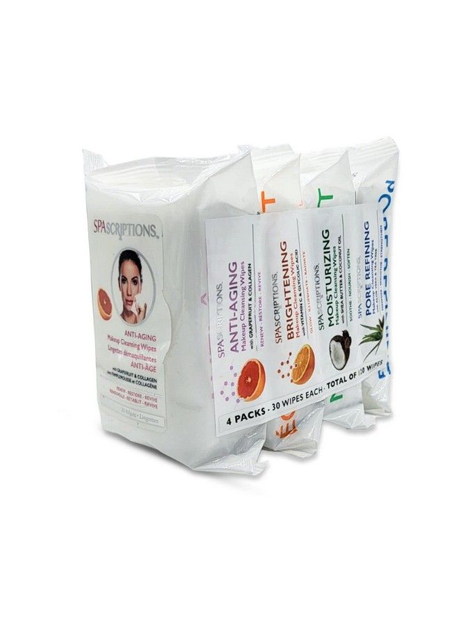 Makeup Cleansing Wipes 30 Ct Variety 4 Pack 120 Count Total