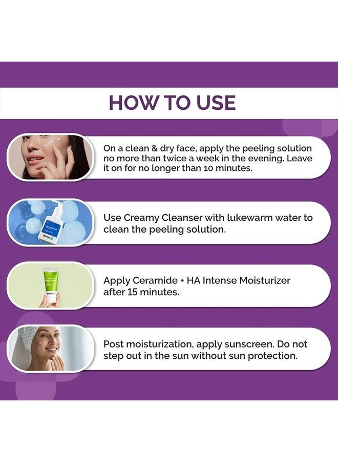 30% AHA + 2% BHA Pee-ling Solution | Multi-Purpose Formula for Clogged Pores, Acne Marks & Aging Skin | 10 Min Deep Exfoliation | 1.01 Fl Oz/30ml