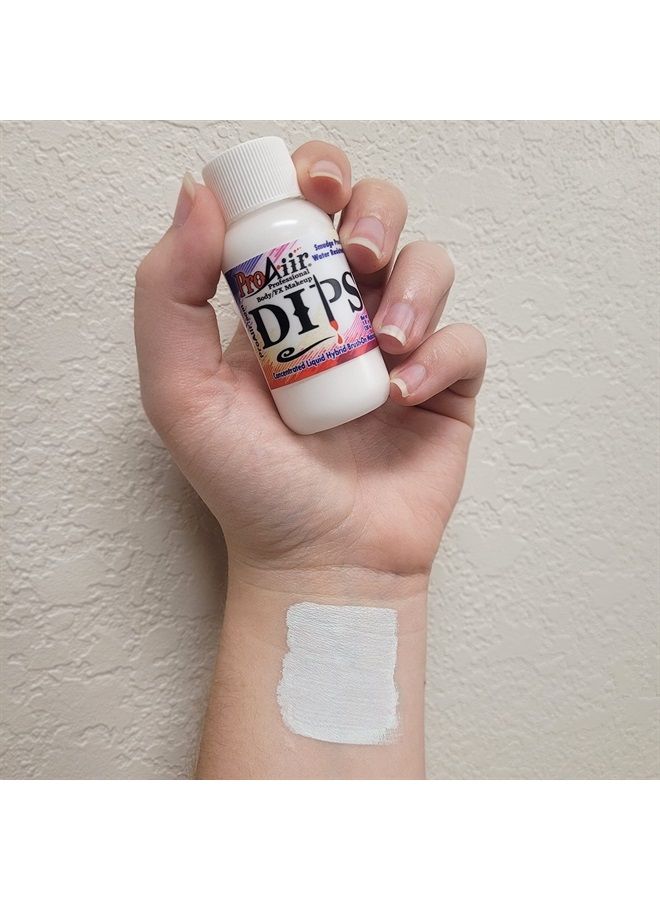 Face Painting Makeup - ProAiir Water Resistant Brush On DIPS - 1 oz (30ml) White