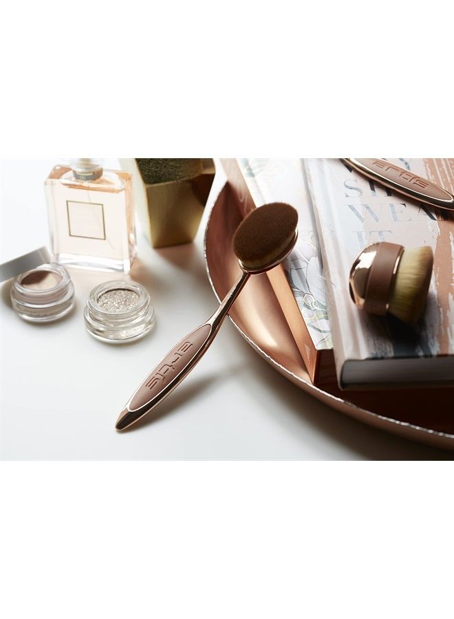 Elite Rose Gold Oval 7 Makeup Brush