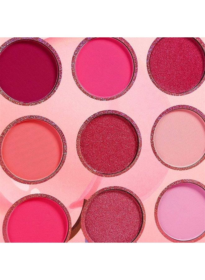 Pink Purple Eyeshadow Palette, 12 Colors High Pigment Matte Shimmer Barbie Eye Shadow Makeup Pallet, Small Bright Peach Red Eyeshadow Pallets, Long Lasting Shades for Girl Women Summer Travel