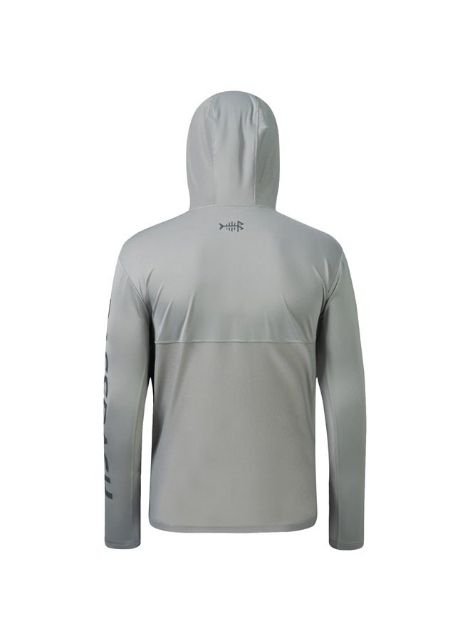 UPF 50+ Men's UV Sun Protection Long Sleeve Performance Fishing Hoodie Hooded Shirts