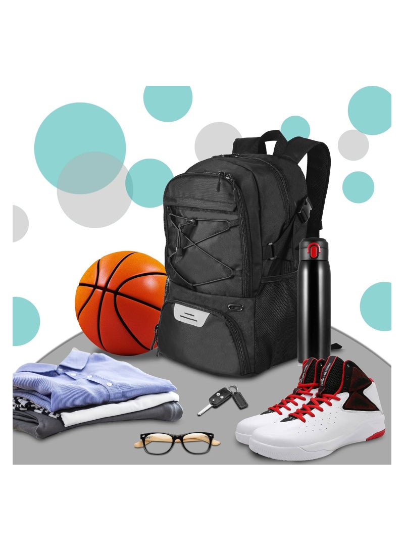COOLBABY Basketball Backpack Sports Backpack Sports Bag with Separate Ball holder and Shoes Compartment Student Backpack