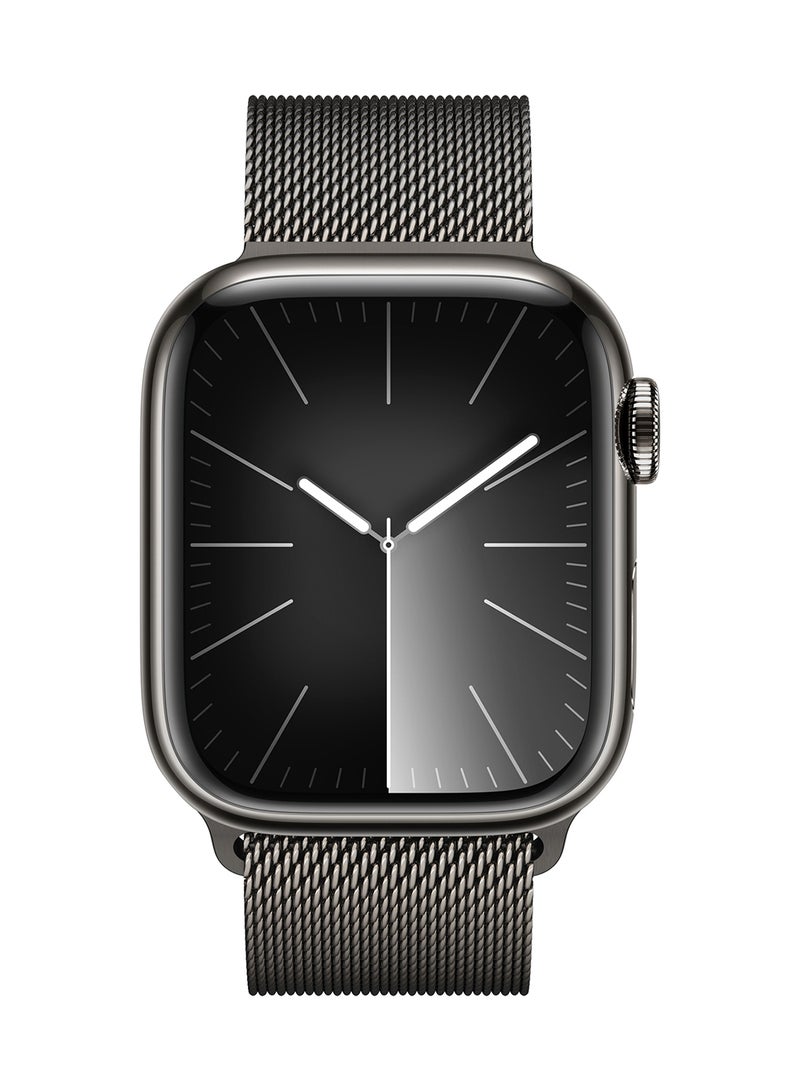 Watch Series 9 GPS + Cellular 45mm Graphite Stainless Steel Case With Graphite Milanese Loop