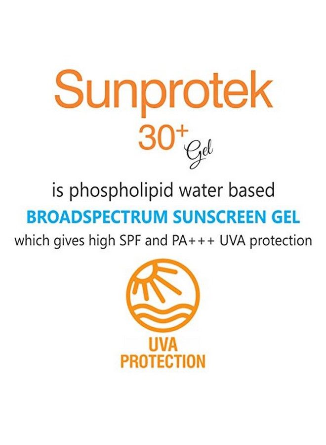 Sunprotek Spf 30+ Broad Spectrum Sunscreen Gel With Nano Technology Protects Skin From Harmful Uva & Uvb Rays Nongreasy Sun Shield Formula Matte Look For All Skin Types For Men & Women 100 Gm X 2