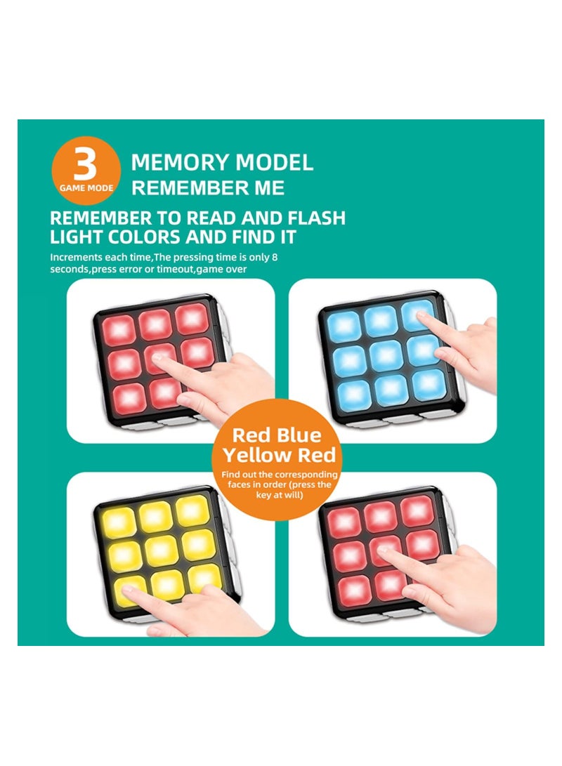COOLBABY Kids Light and Music Rubik Cube Multifunction Puzzle Game Cube Flashing Cube Electronic Brain and Memory Games for Kids Sensory Fidget Toy