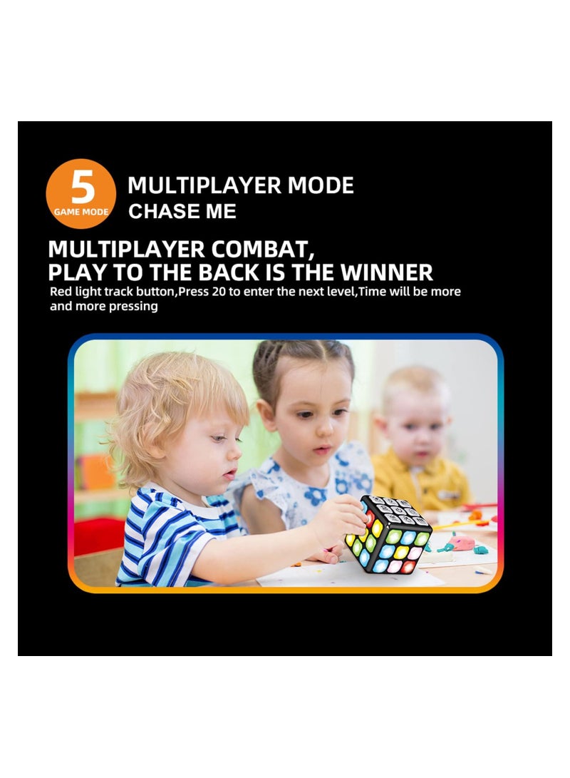 COOLBABY Kids Light and Music Rubik Cube Multifunction Puzzle Game Cube Flashing Cube Electronic Brain and Memory Games for Kids Sensory Fidget Toy