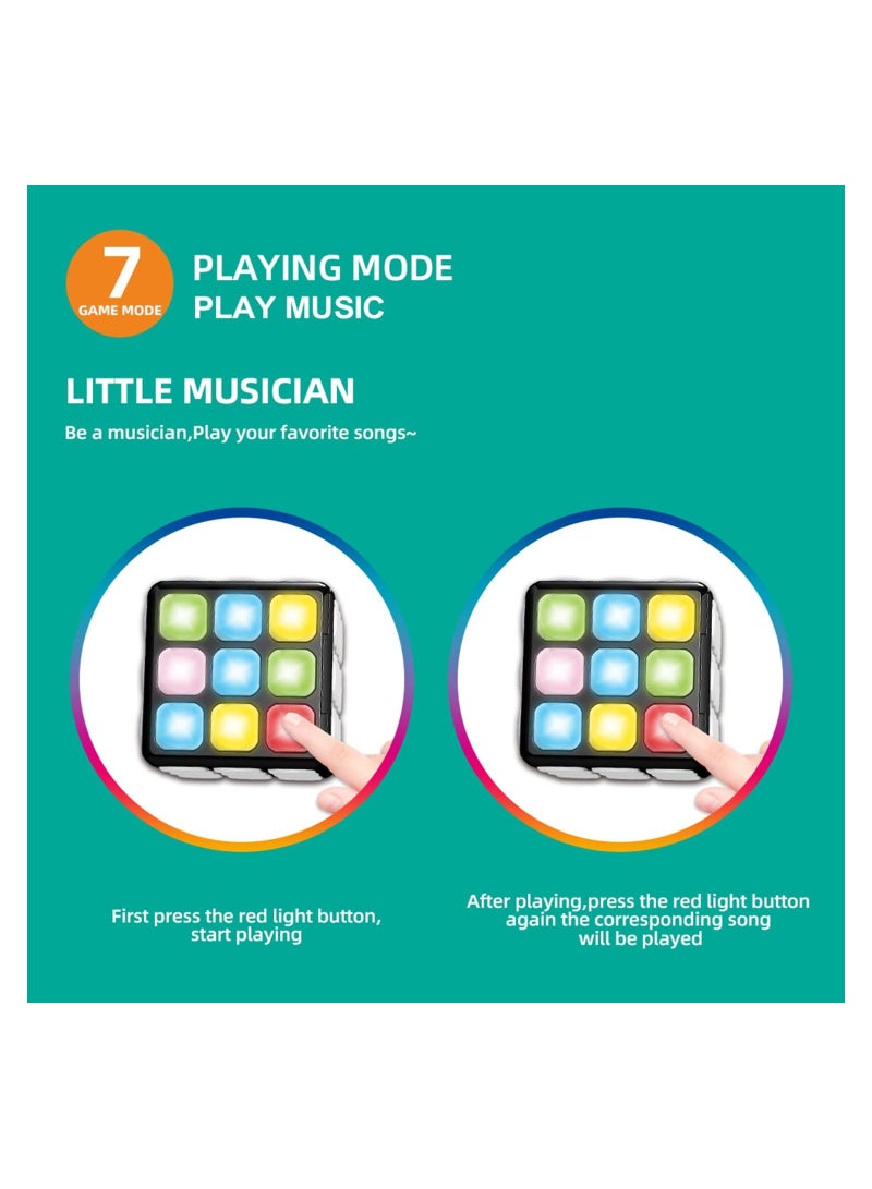 COOLBABY Kids Light and Music Rubik Cube Multifunction Puzzle Game Cube Flashing Cube Electronic Brain and Memory Games for Kids Sensory Fidget Toy