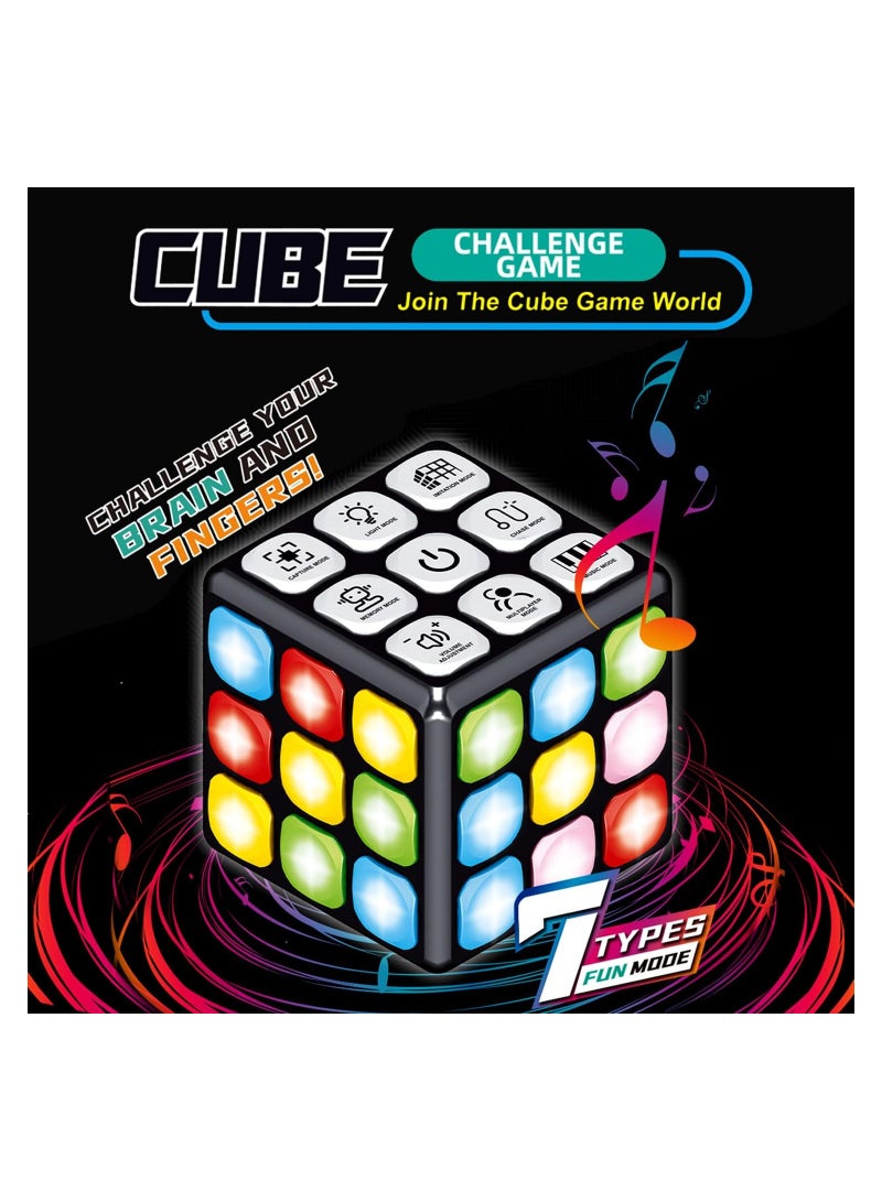 COOLBABY Kids Light and Music Rubik Cube Multifunction Puzzle Game Cube Flashing Cube Electronic Brain and Memory Games for Kids Sensory Fidget Toy