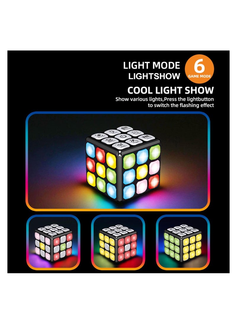 COOLBABY Kids Light and Music Rubik Cube Multifunction Puzzle Game Cube Flashing Cube Electronic Brain and Memory Games for Kids Sensory Fidget Toy
