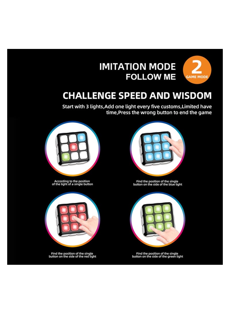 COOLBABY Kids Light and Music Rubik Cube Multifunction Puzzle Game Cube Flashing Cube Electronic Brain and Memory Games for Kids Sensory Fidget Toy