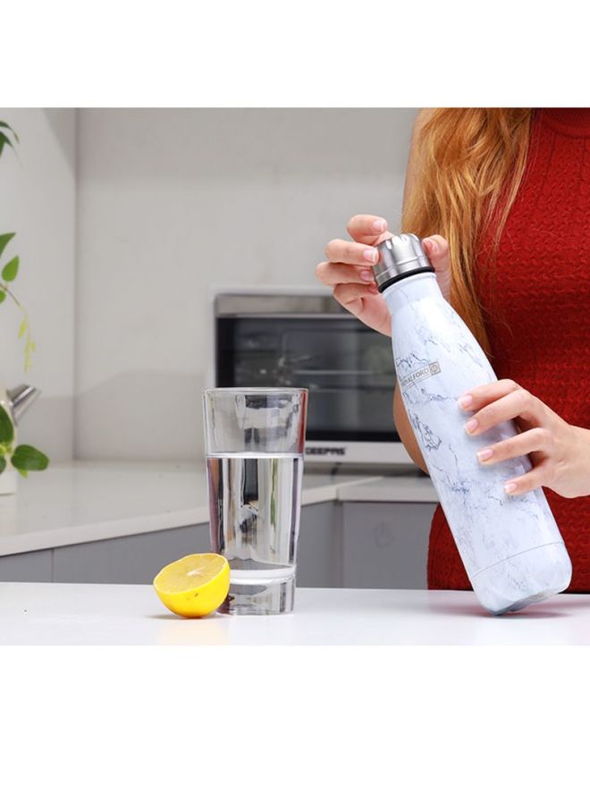 Ss Vacuum Water Bottle 500Ml 7Cm X27Cm Multicolor White/Grey/Silver 500ml