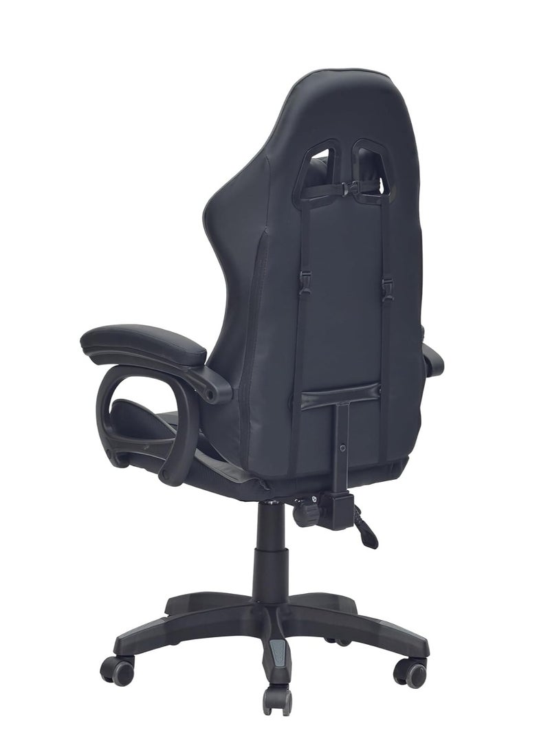 Modern Design Best Executive gaming chair SILA-44-Grey-Black  for Video Gaming Chair for Pc with fully reclining back and head rest and  soft leather (Grey-Black)