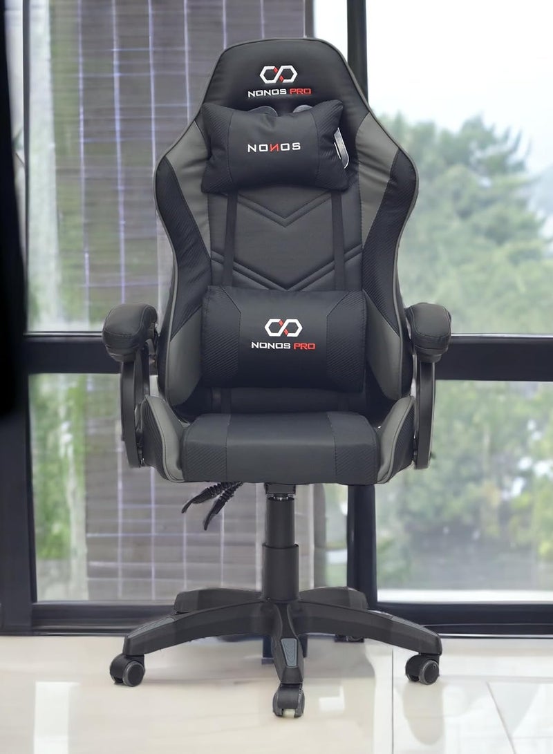 Modern Design Best Executive gaming chair SILA-44-Grey-Black  for Video Gaming Chair for Pc with fully reclining back and head rest and  soft leather (Grey-Black)