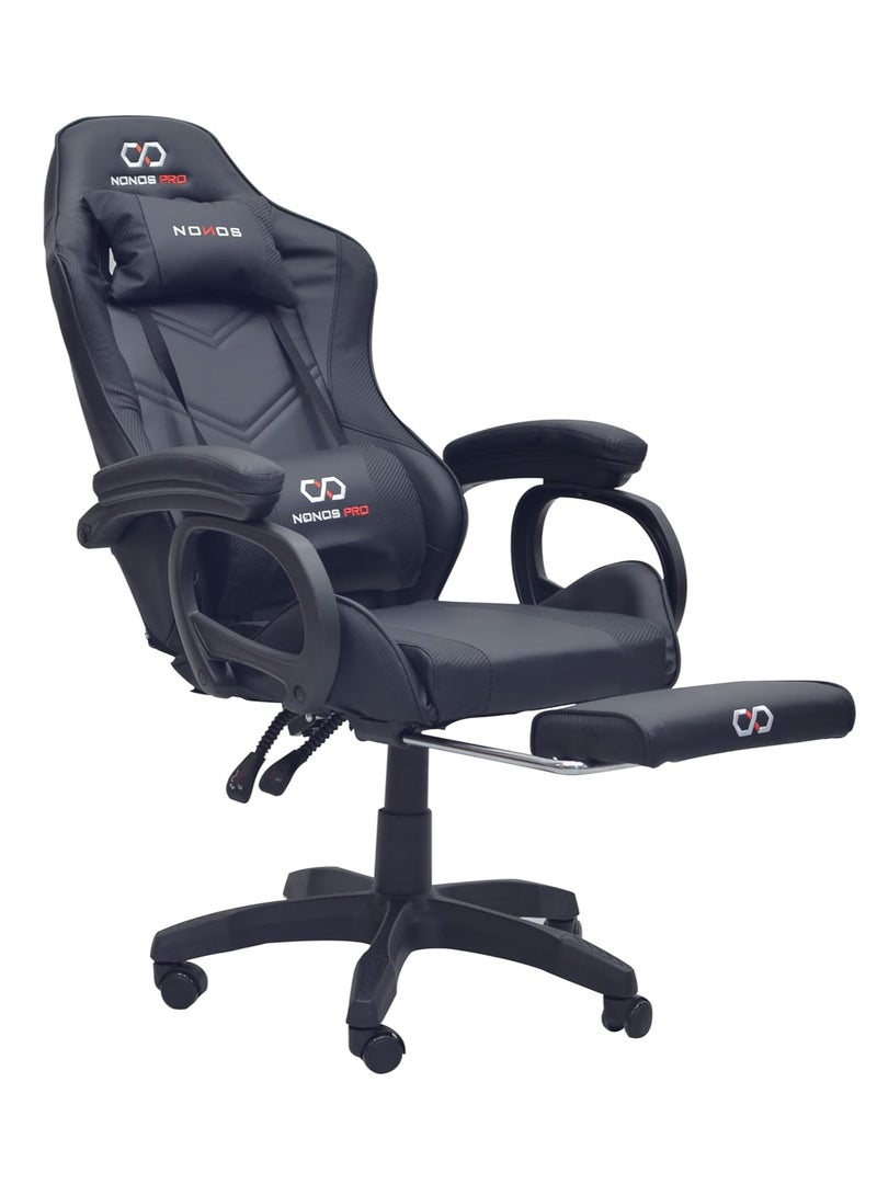 Modern Design Best Executive gaming chair SILA-FR44-Black for Video Gaming Chair for Pc with fully reclining back and head rest and FOOTrest soft leather (Black)