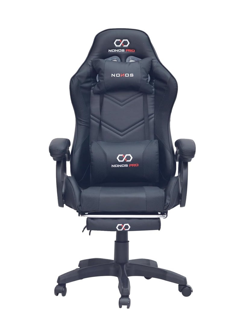 Modern Design Best Executive gaming chair SILA-FR44-Black for Video Gaming Chair for Pc with fully reclining back and head rest and FOOTrest soft leather (Black)