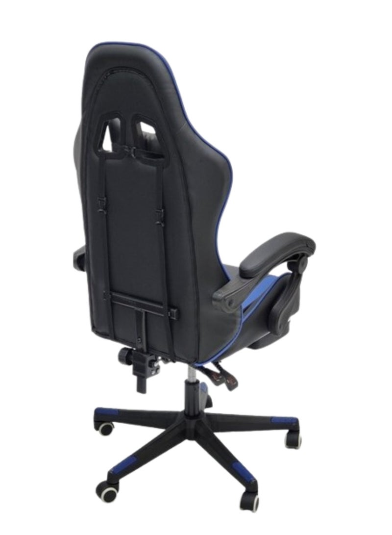 Gaming Chair Ergonomic Executive PUBG-3D 360° Rolling Swivel Reclining Computer Chair PU Leather Adjustable Height with Headrest Pillow Cushion & Lumber Support Back, Premium Foam Blue & Black G568