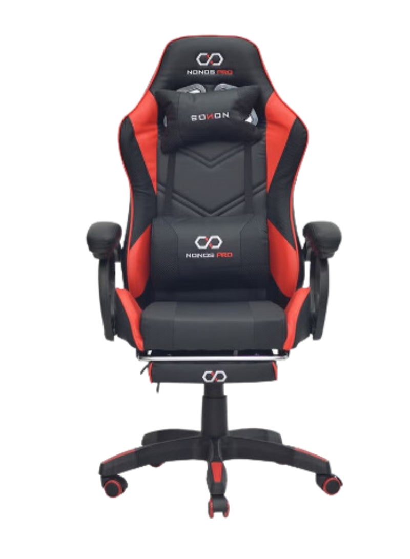 Modern Design Best Executive gaming chair SILA-MH-FR44-Red&BLACKfor Video Gaming Chair for Pc with fully reclining back and head rest and FOOTrest soft leather (Black)