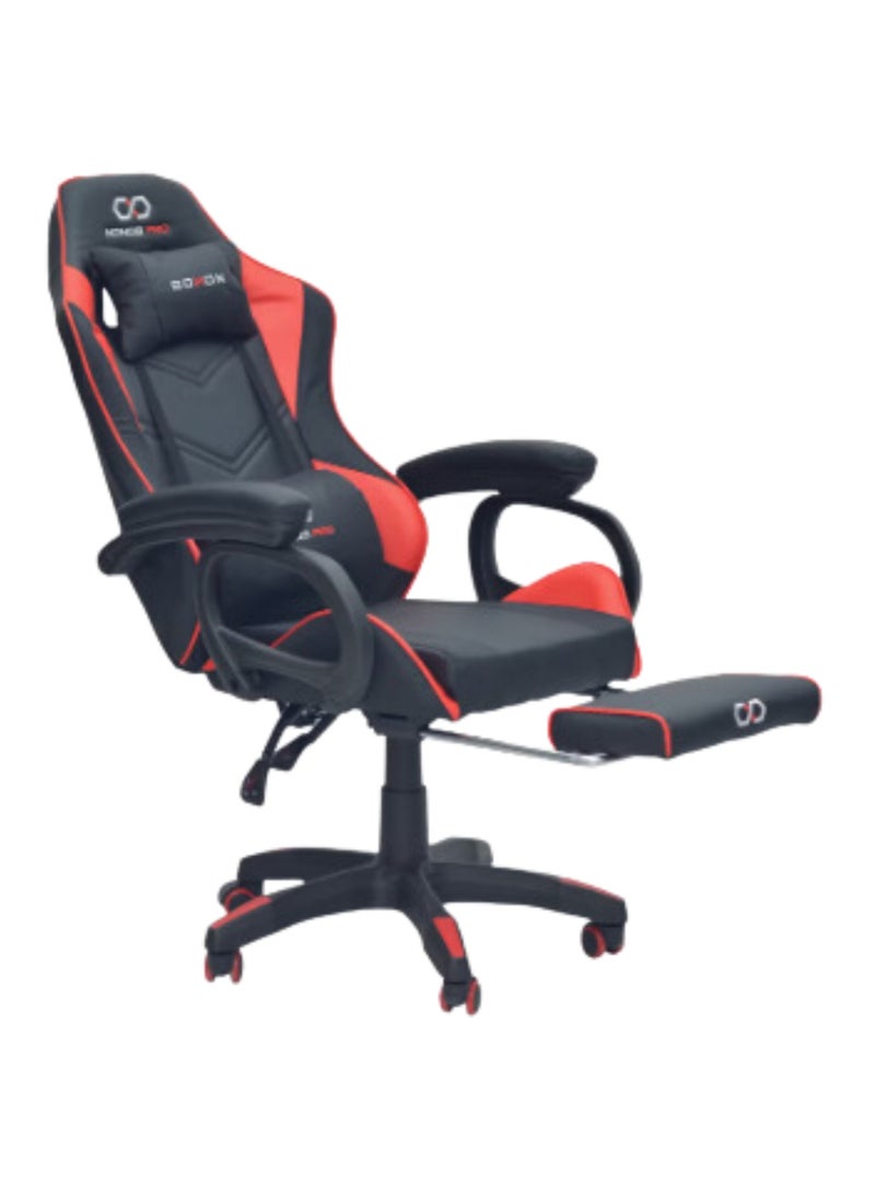 Modern Design Best Executive gaming chair SILA-MH-FR44-Red&BLACKfor Video Gaming Chair for Pc with fully reclining back and head rest and FOOTrest soft leather (Black)