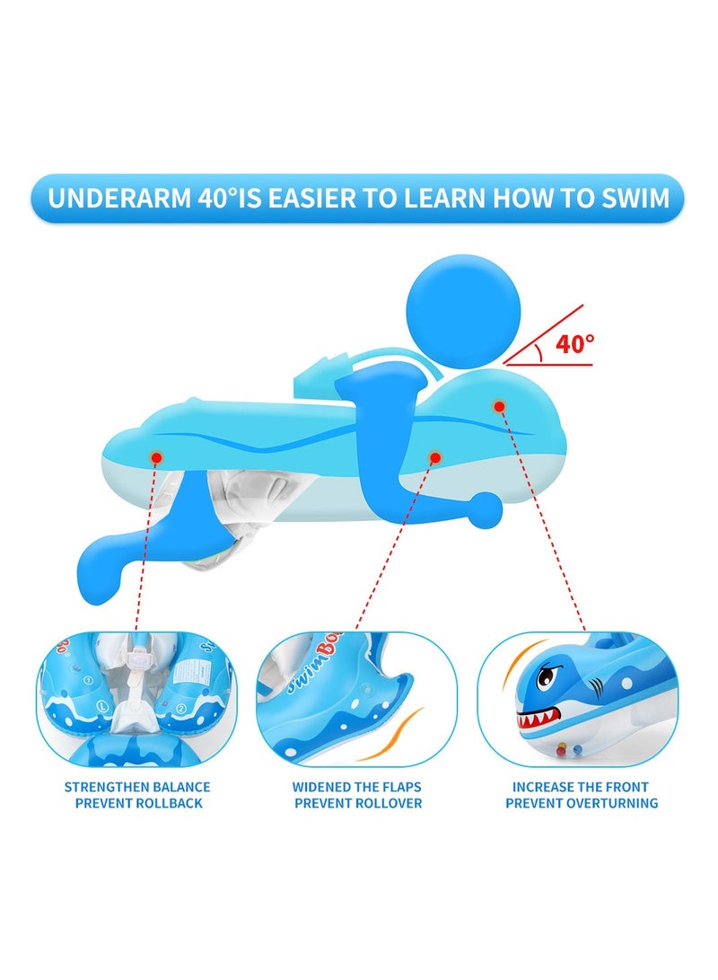 Baby Swimming Float Baby Swimming Float with Canopy Swimming Pool Float Inflatable Swim Rings Baby Seat Boat Size L