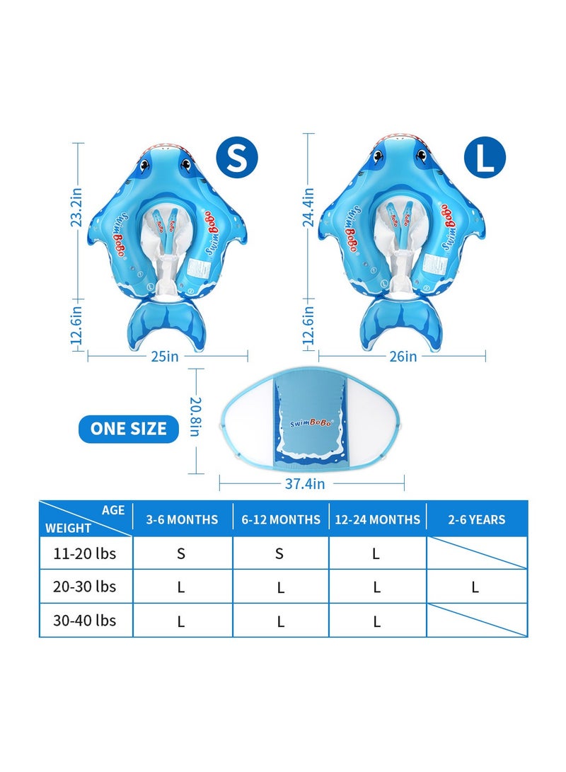 Baby Swimming Float Baby Swimming Float with Canopy Swimming Pool Float Inflatable Swim Rings Baby Seat Boat Size L