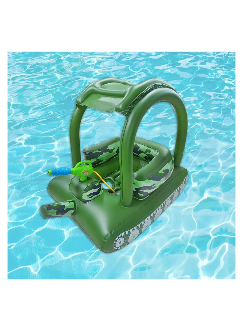 COOLBABY Kids Swimming Float Inflatable Baby Pool Float with Sun Canopy and Safety Seat Tank Baby Swimming Ring for Beach Party Pool Toys