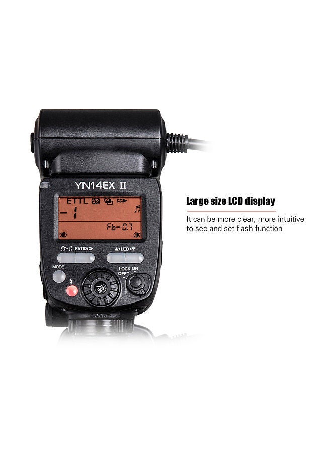 YONGNUO Professional YN14EX II Macro Ring Flash Light Kit with Large Size LCD Display Adapter Rings Color Temperature Filters Hot Shoe Mount Support M/TTL Flash for DSLR Cameras