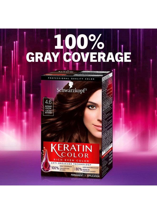 Keratin Color Permanent Hair Color Cream 4.6 Intense Cocoa