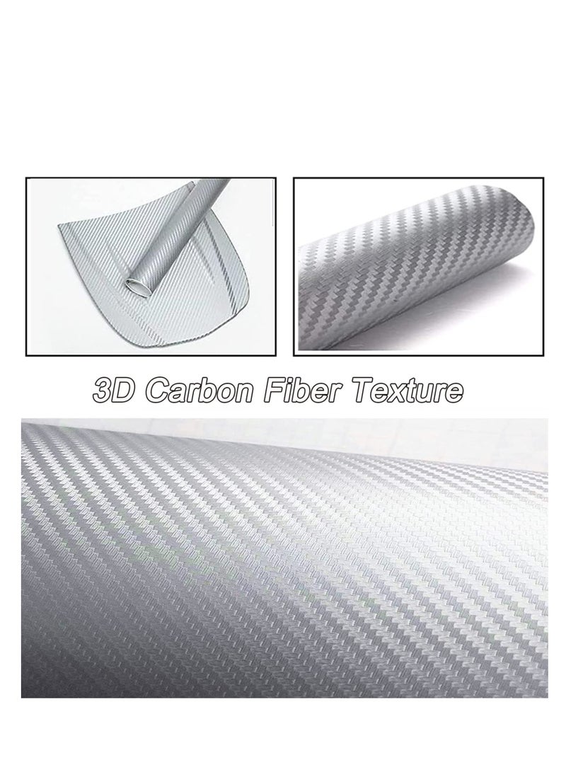 3D Carbon Fiber Wrap Vinyl Film Car Interior Wrap Stickers Tape for Cars Auto and Motorcycle DIY, Decoration Crafts 152X30cm/ 60