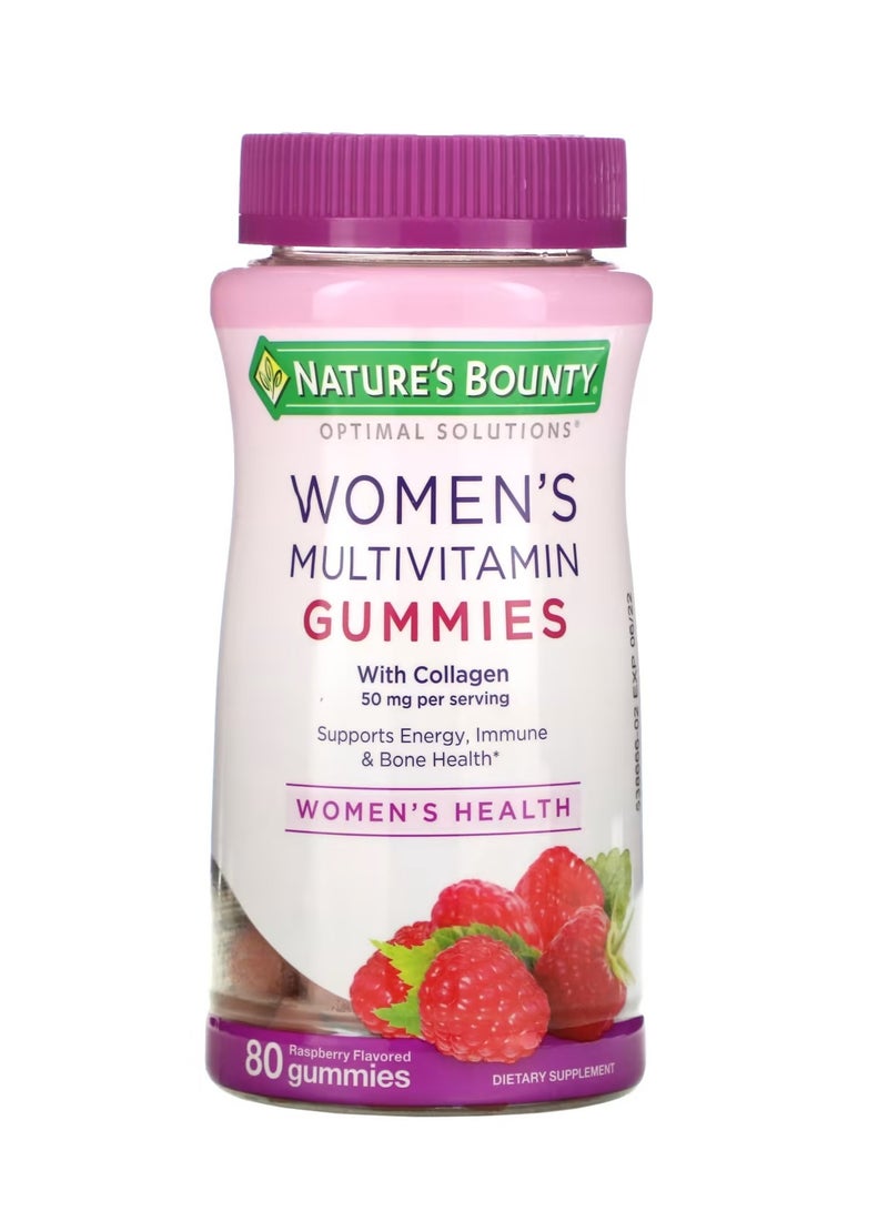 Optimal Solutions Women's Multivitamin Gummies Raspberry 80 Gummies