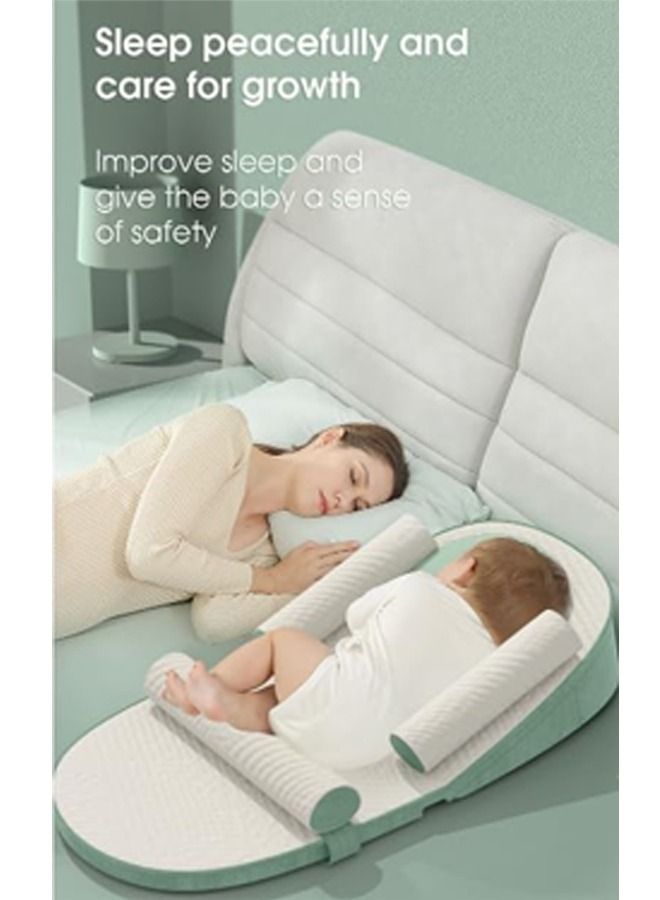 Ultra Soft Baby Lounger Travel Bed Sleeping Nest  With Anti Reflux Pillow And Adjustable Height, 0 - 30°