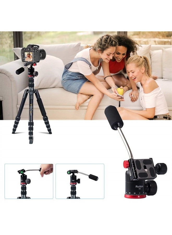 Tripod Ball Head, Ruittos Pan Head Camera Mount with Quick Release Shoe Plate and Handle, 360 Panoramic Ballhead for DSLR/SLR Camera Smart Phone