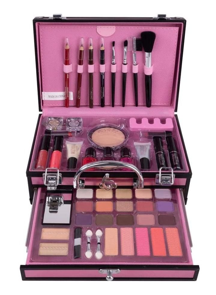 Make up Gift Set Makeup Kit for Women Full Kit Essential Starter Bundle Include Eyeshadow Palette Lipstick Blush Foundation Concealer Face Powder Mascara Lipgloss Brush (STYLE 1)