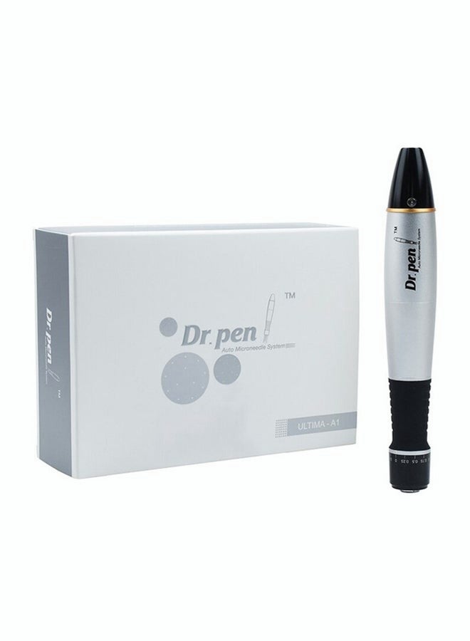 A1 Microneedle Doctor Pen, Black, With 2 Replacement Cartridges, For Skin Care, Anti-Aging And Acne Scars