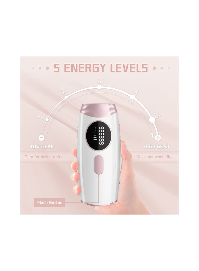 Women and Men Laser Hair Removal IPL Epilator Professional Facial Hair Removal At Home, Upgrade to 999,999 Permanent Glitter Ice Sensation Hair Removal Device