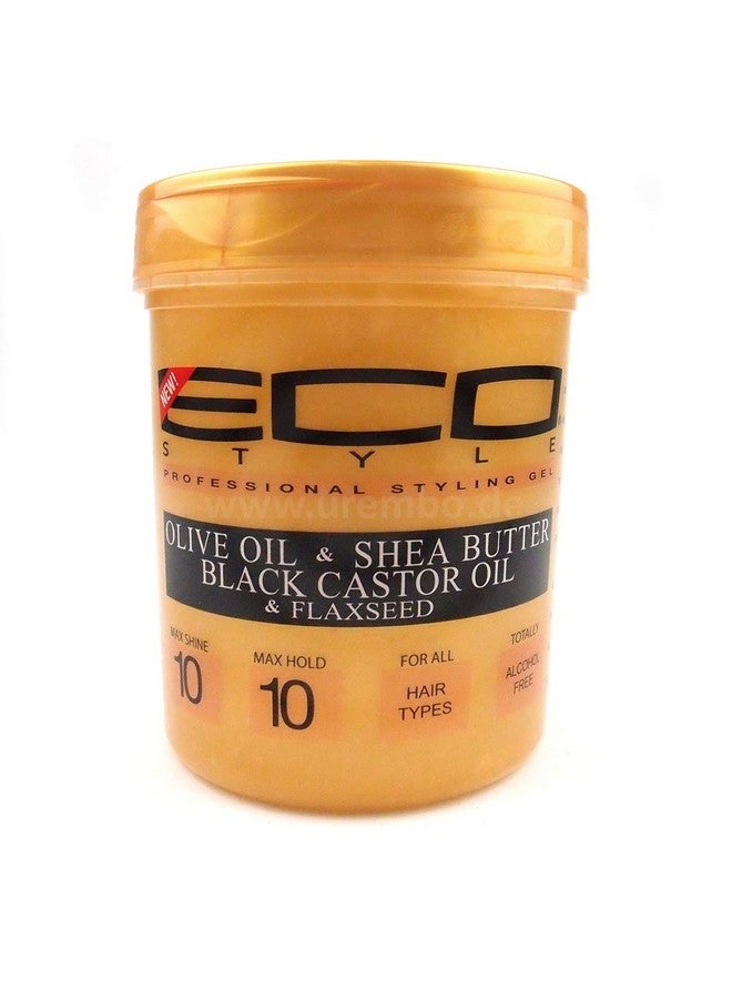 Eco Style Gel Olive Oil And Shea Butter Black Castor Oil And Flaxseed Superior Hold And Healthy Shine Helps Moisturize Scalp Repairs Damaged Follicles Promotes Hair Growth 32 Oz